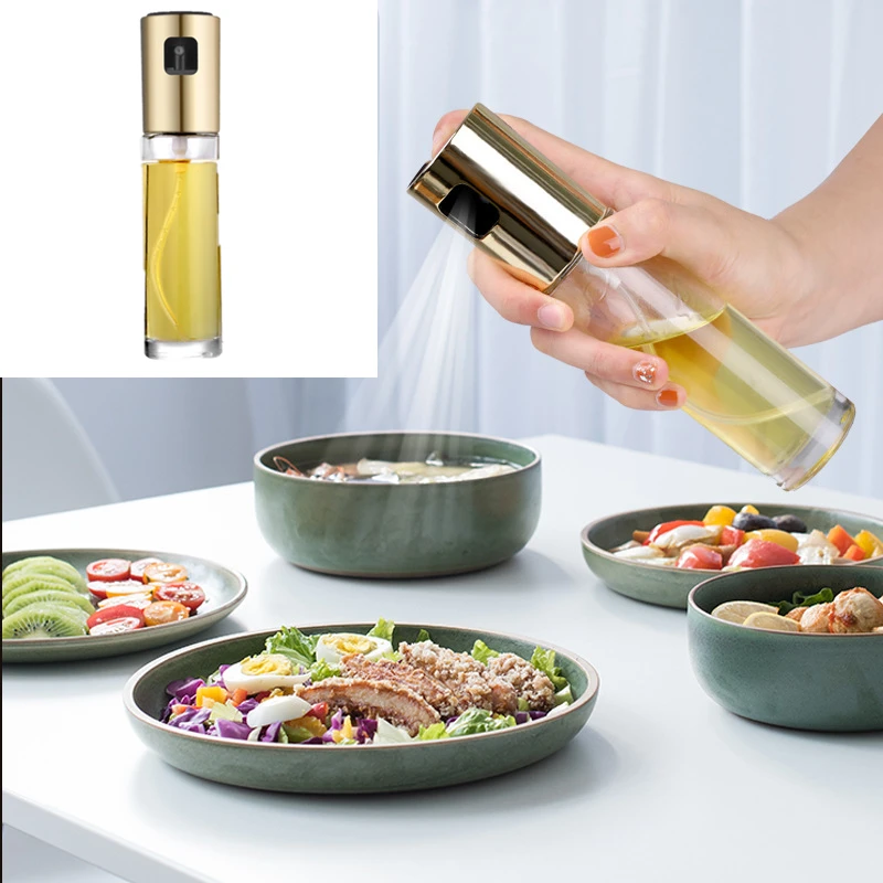 

1Pc Kitchen Tools Glass Olive Oil Sprayer Oil Spray Empty Bottle Vinegar Bottle Oil Dispenser Cooking Salad BBQ Kitchen Baking