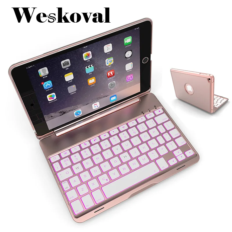 Клавиатура для iPad Mini 1 2 3 беспроводной Bluetooth чехол 1/2/3 подставка из алюминиевого