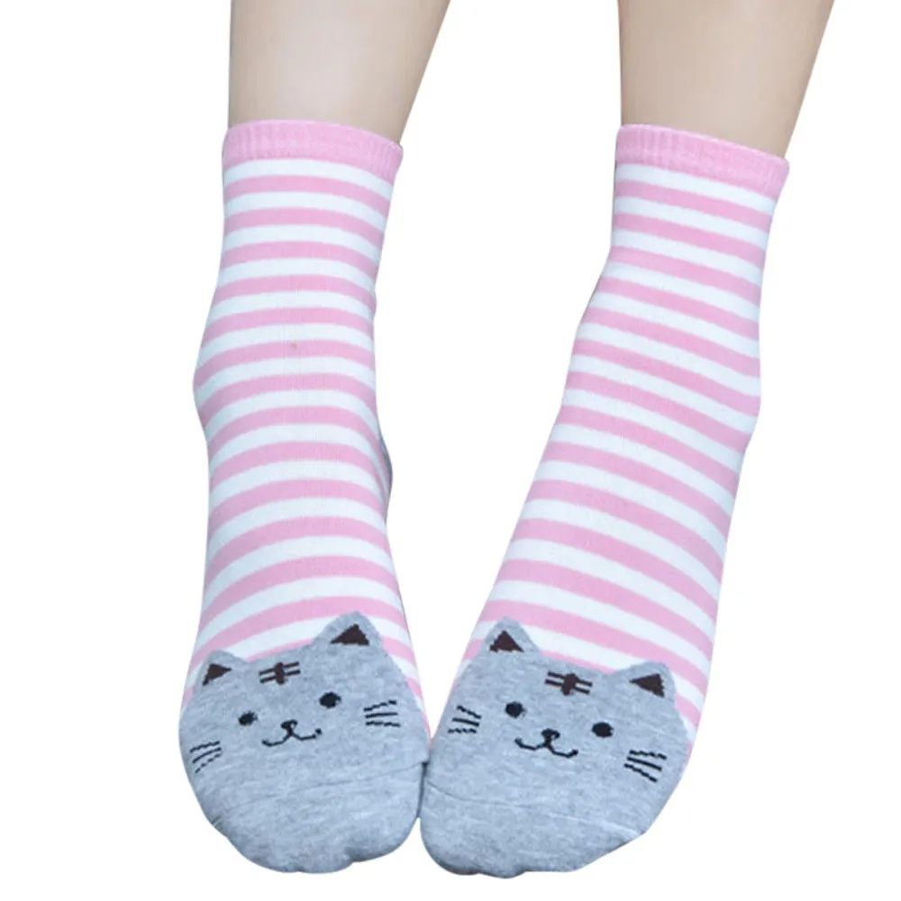 

Socks skarpetki damskie 3D Animals Striped Cartoon soft Socks Cat Footprints Cotton socks calcetines mujer christmas socks