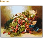 Алмазная живопись Питер Рен, вышивка крестиком, растения, фрукты, круглаяквадратная мозаика, полная вышивка стразами Корзина клубники