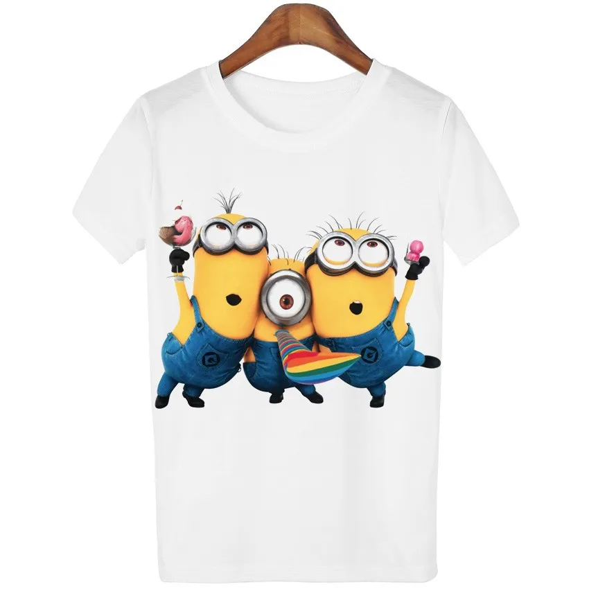 Рождественская женская футболка с коротким рукавом, Camisetas Mujer, футболки с миньонами, Студенческая блузка, футболки WMT72