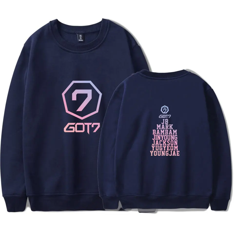 Мужская и Женская толстовка GOT7 kpop с принтом в стиле хип-хоп Повседневная