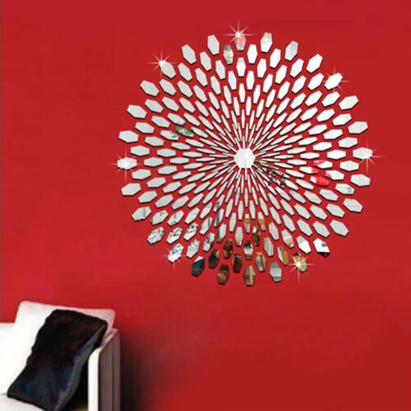 

3D Mirror Wall Sticker Sun Mirror DIY TV Background Room Stickers Wall Decor For Bedroom Home Decoration Mirror Mural Decal