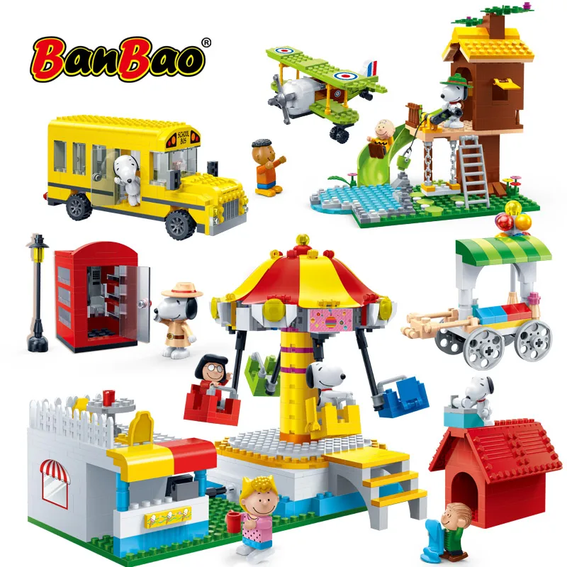 BanBao, горячая Snoopy, арахис, IP фигурка, пластиковые строительные блоки, игрушки для детей, обучающая модель, DIY Кирпичи, совместимый бренд