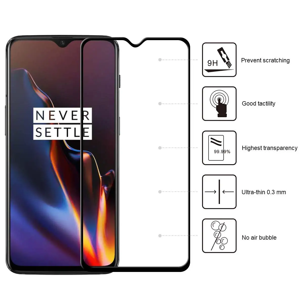 JANSIN 5D Edge изогнутое OnePlus 6T закаленное стекло Защитная пленка для экрана A6010
