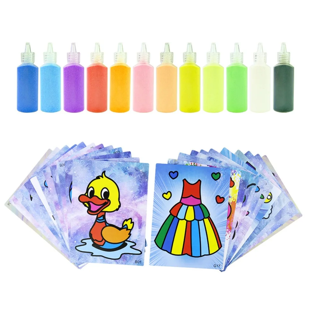 12 шт./лот Детские DIY игрушки для рисования песком детские наборы пузырьковый
