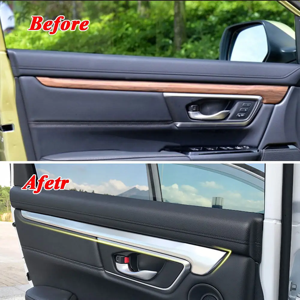 Fit For Honda CRV CR-V 2017 4pcs Interior Door Plank Panle Cover Trim Strip Stainless Steel Decorative Car Styling Accessories