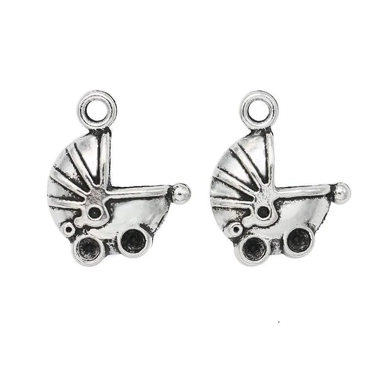 

10PCS Antique Silver Plated 3D Baby Cradle Charms Pendants for Jewelry Making DIY Handmade Craft 16X14mm