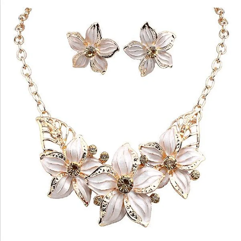 Комплект из колье и серёг с кристаллами|new jewelry sets|jewelry weddingset necklace |