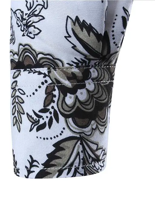 Leappls Casual Shirts Men Plus size M-4XL 5XL fashion Long sleeve Floral pattern Smart camisa social masculina | Мужская одежда