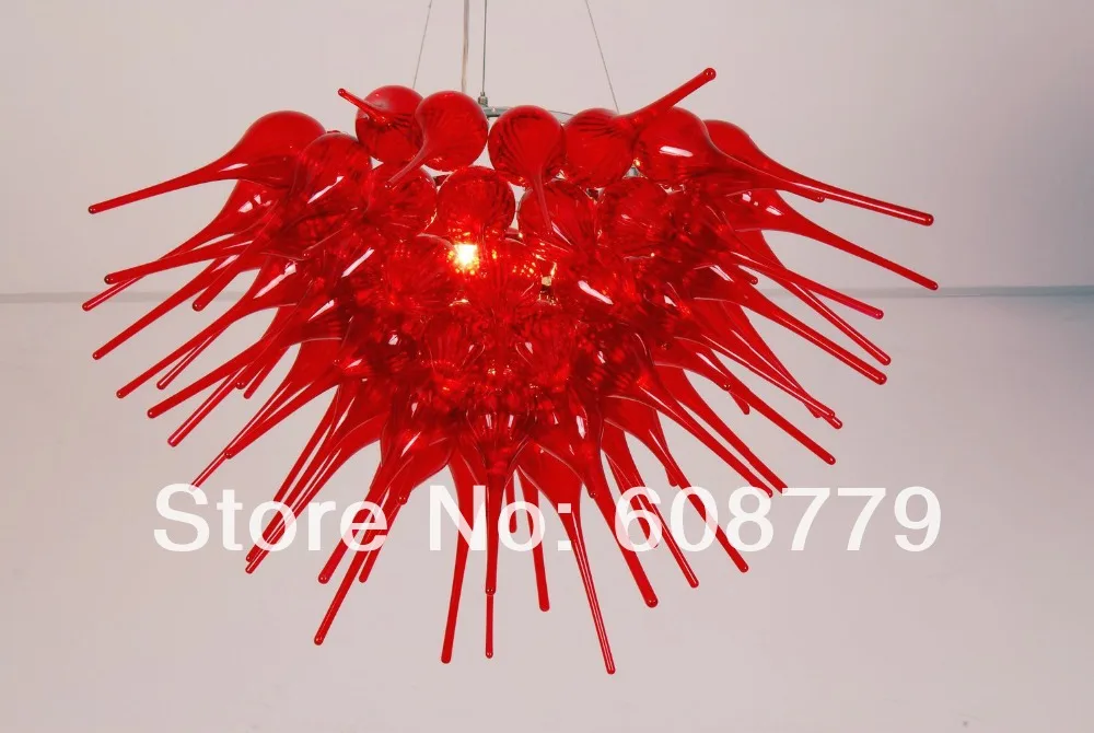 

Wedding Party Chain Hanging Red Flush Mount Led Crystal Chandeliers