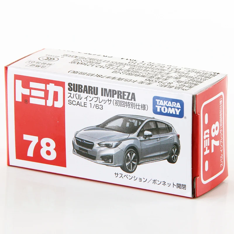 Takara Tomy Tomica 1/63 Subaru Impreza серебристого металла литья под давлением модели автомобиля