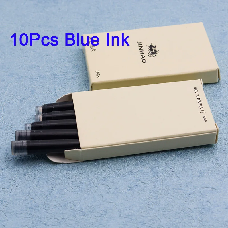 10Pcs blue ink Акция, 5 шт./лот, Baoer, 388, высокое качество, дешевая цена, зажим для стрелок, М перо, чернила/бренд/авторучка, металлические подарочные ручки, канцелярские принадлежности - Цвет: 10Pcs blue ink