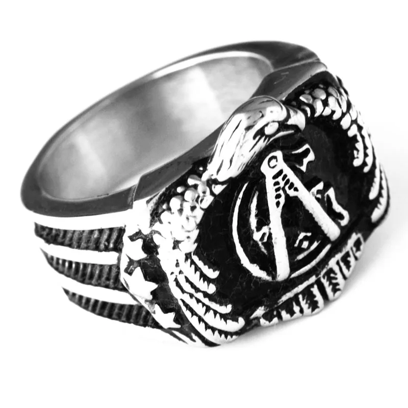 Кольцо масоны в студенческом стиле (золотого цвета). Модные украшения с масонской