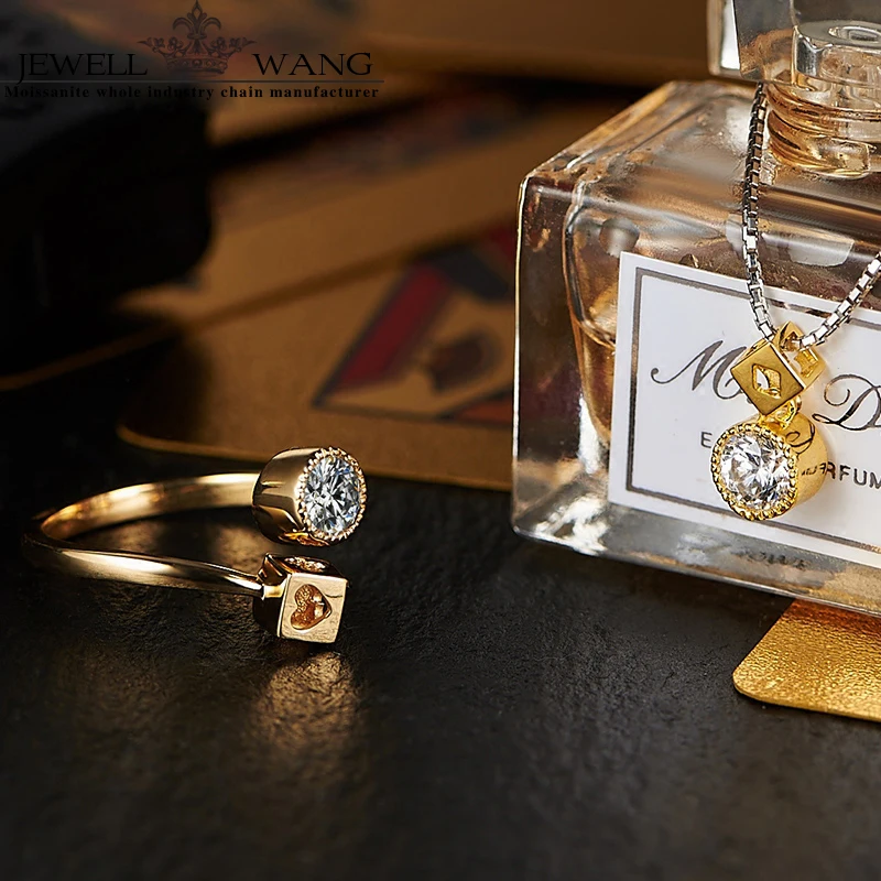 Jewelwang Moissanite подвески для женщин сертифицированный цвет De/LC 0.3ct роскошная фантазия