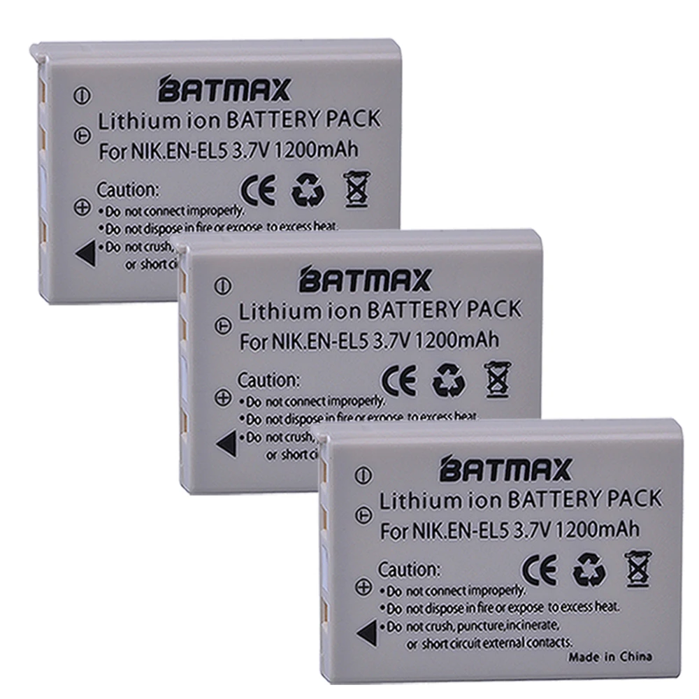 Литий ионные аккумуляторы высокой емкости 3 7 V 1200mAh (3 PACK) EN EL5 ENEL5 для Nikon Coolpix 3700 4200