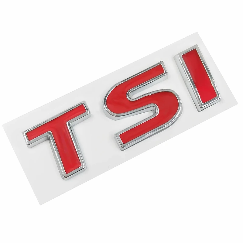 Металлический Красный значок эмблема TSI для бокового крыла автомобиля заднего