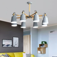 nordic style chandelier style minimalist modern living room lamp macarons wood log master bedroom lamp restaurant