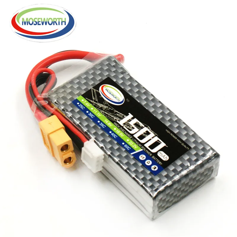 Аккумулятор LiPo 3S 11 1 В 1500 мАч 25C для радиоуправляемых вертолетов квадрокоптеров дронов самолетов автомобилей