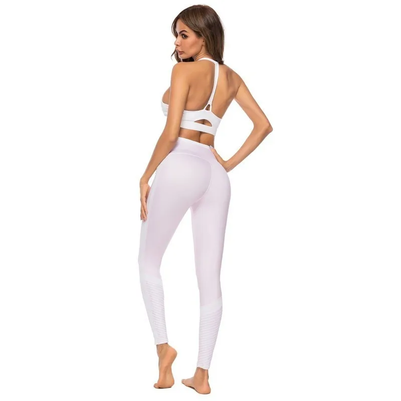 New Professional Female Fitness Yoga Pants Gym Butt Training Leggings High Waist Sportswear Solid Compression Elastic | Спорт и