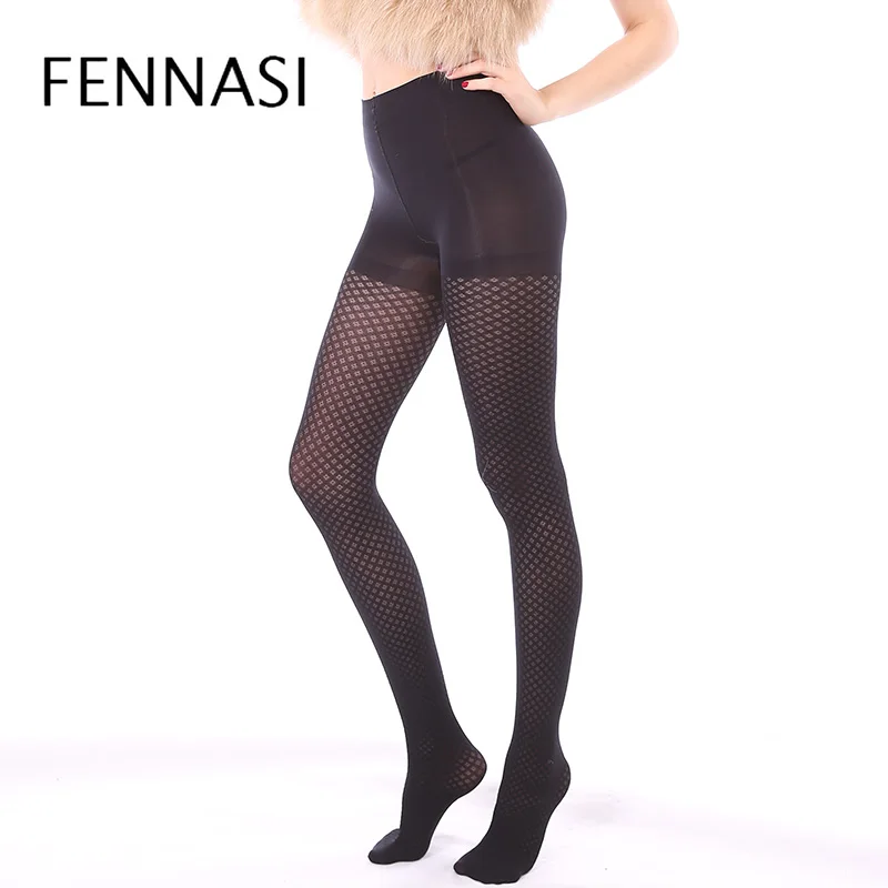 

FENNASI осенне-зимние клетчатые Колготки с рисунком женская модель женская черная сетка с рисунком женские эротические черные колготки