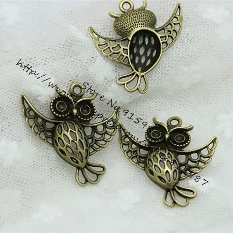

Sweet Bell (20 pieces/lot) 36*36mm Antique Bronze Metal Alloy Lovely Hollow Owl Charms Pendant Charms Animal Charm 3C416