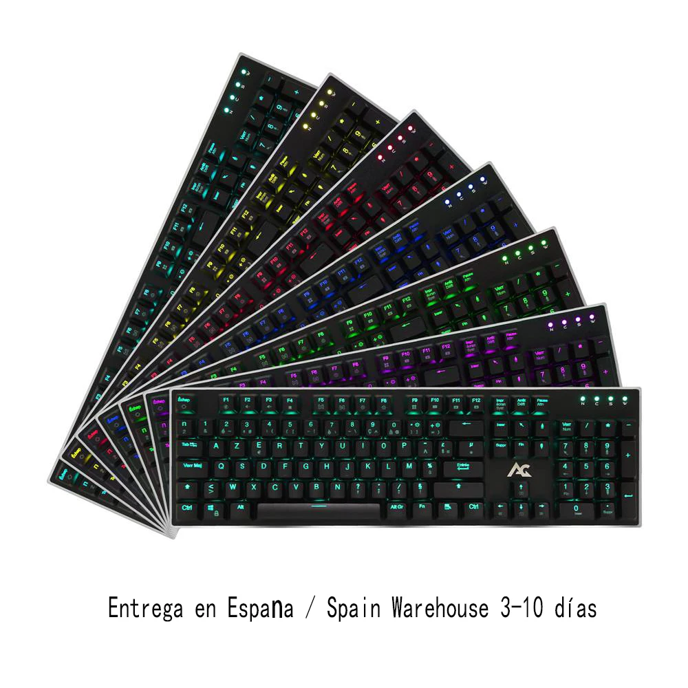 Испанский/Испания склад доставки 3 10 дней получения ACGAM 104 Button игры RGB механическая