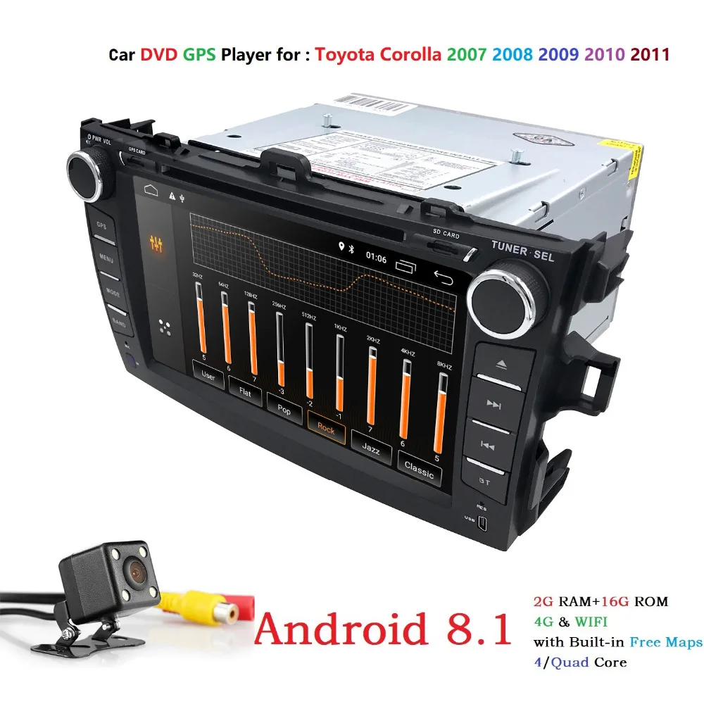 Hizpo Android 8 1 DVD плеер автомобиля для Toyota Corolla 2007 2011 с 4 ядра 2 г + 16 авто радио