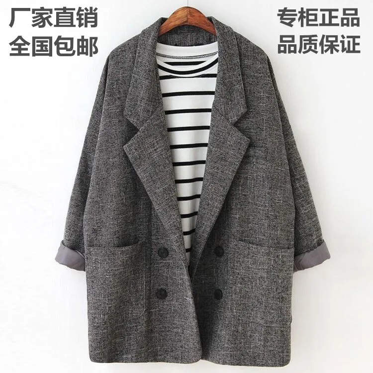 Пиджаки Для женщин Slim Fit Blazer пиджак цвета хаки серый плед 2019 для Большие размеры