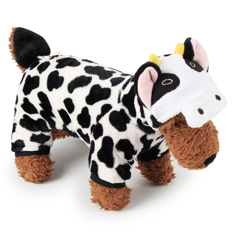 Hot Sale Dog Pet Clothes Velvet Cute Winter Clothing Cow Coat Cloth for |