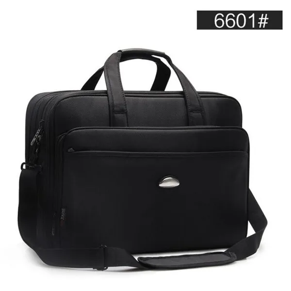 6601-Black Классический Большой Вместительный деловой мужской портфель, роскошные Брендовые мужские сумки, повседневные 17 дюймовые сумки для ноутбука, многофункциональная дорожная сумка - Цвет: 6601-Black