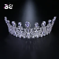 be 8 european aaa cubic zircon crystal crowns bridal wedding tiaras women big crown bride cz stone queen tiara h090