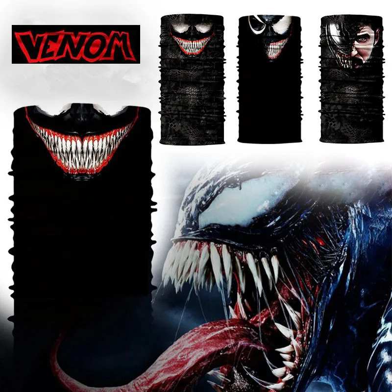 3D мотоциклетная повязка на голову с изображением яда Человека паука маскарадные