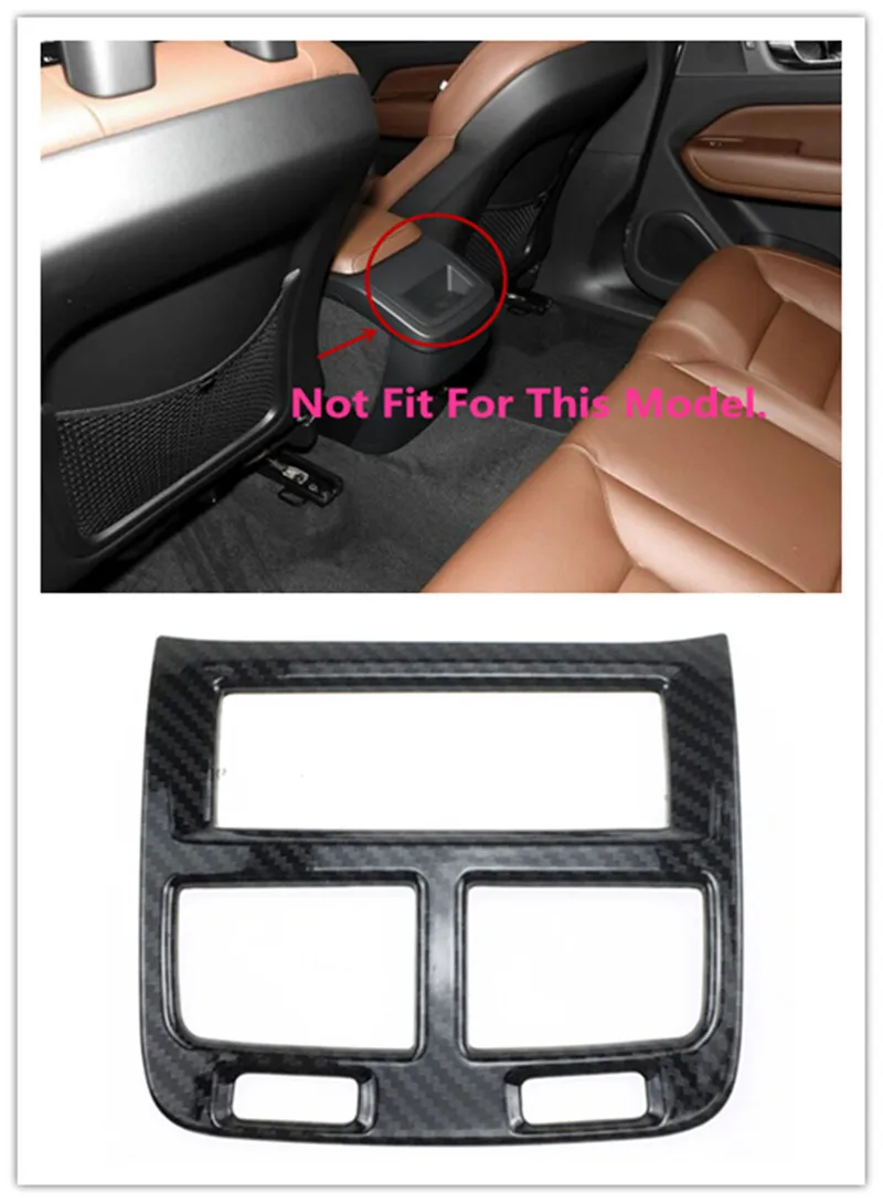 

For Volvo XC60 2018 Interior Armrest Storage Box Back Air Outlet Vent Cover Decor Trim ABS 1pcs Carbon Fiber Style car styling