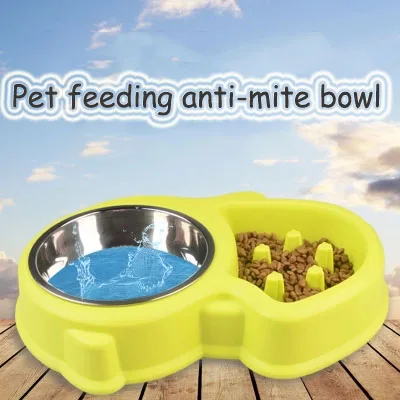 Dog Slow Food Bowl Anti-Mite Teddy Dog Food Bowl Cat Basin Than Bear Dog Food Bowl Pet Water Drinking Dog Bowl