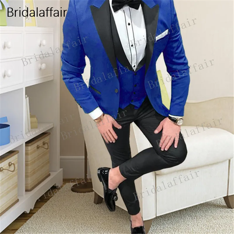 Королевский синий Bridalaffair последние конструкции пальто брюки Горячая розовая куртка Для мужчин костюмы Slim Fit Формальные классические брюки Made Жених свадьба смокинг Блейзер 3 шт - Цвет: Королевский синий