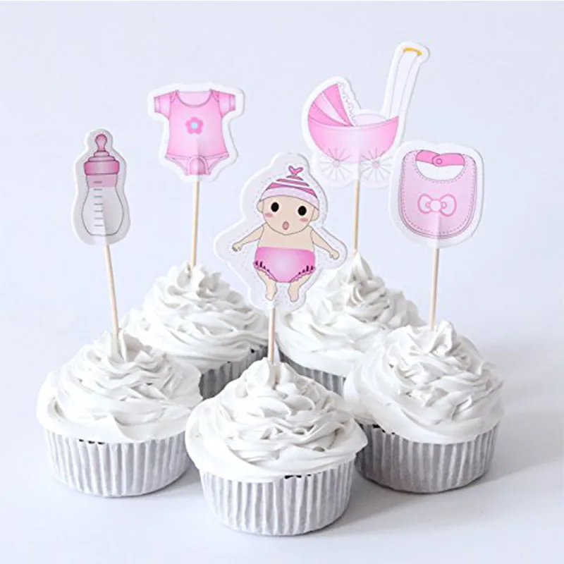 20pcs pink girl 10 шт. золотая корона для капкейков, топперы для свадебного стола, украшения для детского дня рождения, девичника, вечерние принадлежности для душа - Цвет: 20pcs pink girl