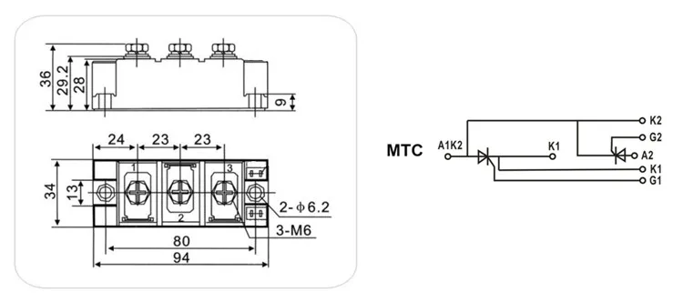 Тиристорный модуль MTC 135A 1800V SCR модуль|module| |