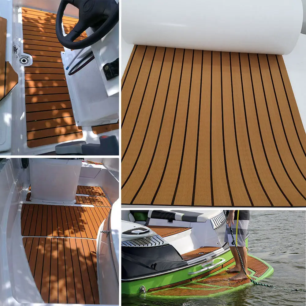 Classic Brown Teak Decking Sheet For Boat Yacht Marine Flooring EVA Foam 60x240cm/120x240cm Light In Black Accessories | Автомобили и