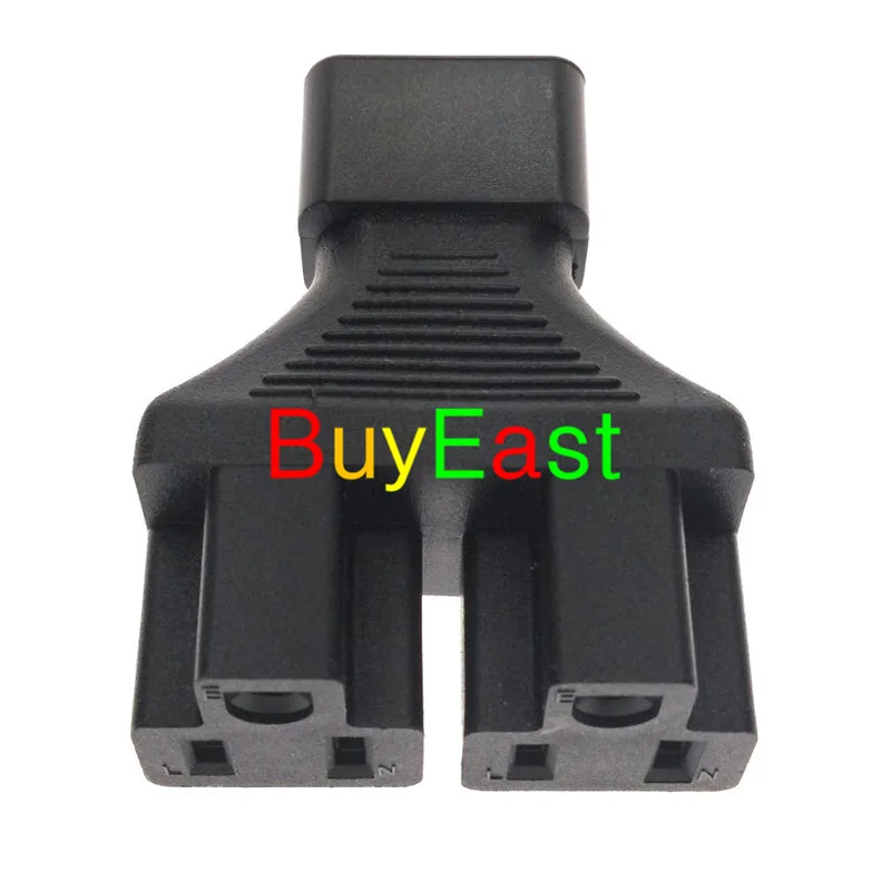 

Lot 10 IEC 320 C14 Male To 2 x US 3 Pin Nema 5-15R Female Y Splitter Adapter