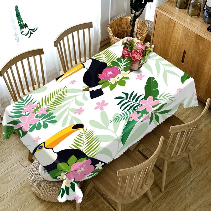 flamingo tablecloth personalized tea cloth Nordic style Mediterranean draped digital printing | Дом и сад
