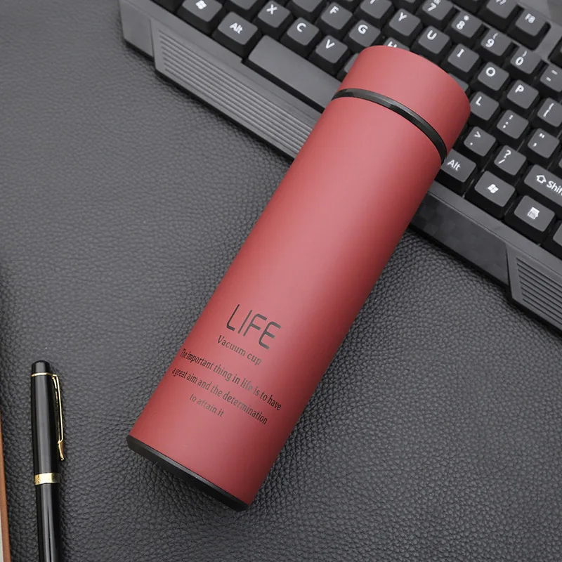 wine-red Изоляционный термос, чайная кружка с ситечком, Термокружка, термос для кофе чая из нержавеющей стали, термобутылка термо-чашка, вакуумная колба - Цвет: wine-red