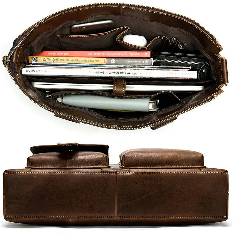 MVA Genuine Leather Men Breifcase Quality Cowhide Shoulder Bag Fashion Business Casual Handbag | Багаж и сумки