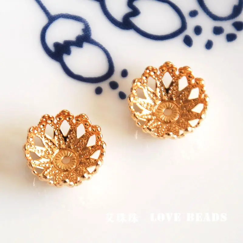 Оптовая продажа 4 шт./лот позолоченные шапочки для бусин изготовление ювелирных