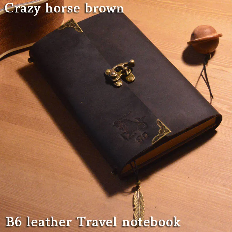 travelers notebook B6 leather Handmade First layer cowhide cover inserts Diary Journal school Hand Painted Sketchbook notepad | Канцтовары