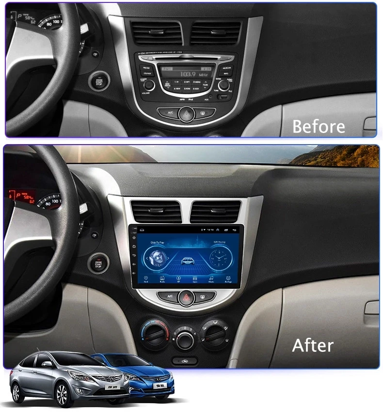 Ectwodvd 9 дюймов Andriod 8 1 Автомобильный gps навигация для Hyundai Accent Verna 2012-2017