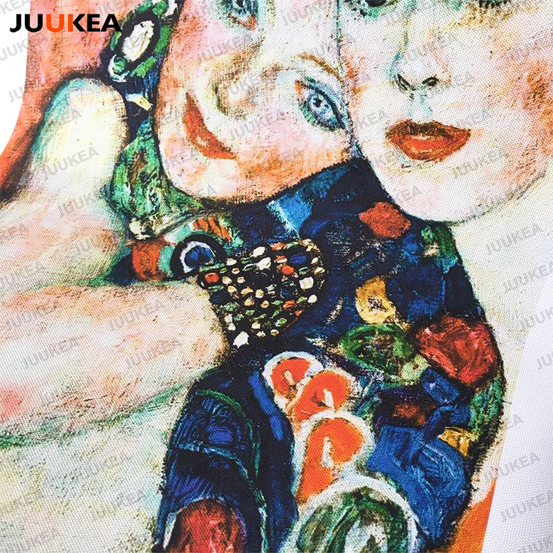 Gustav Klimt оранжевый и сестер классический художественный Рисунок Печать на холсте