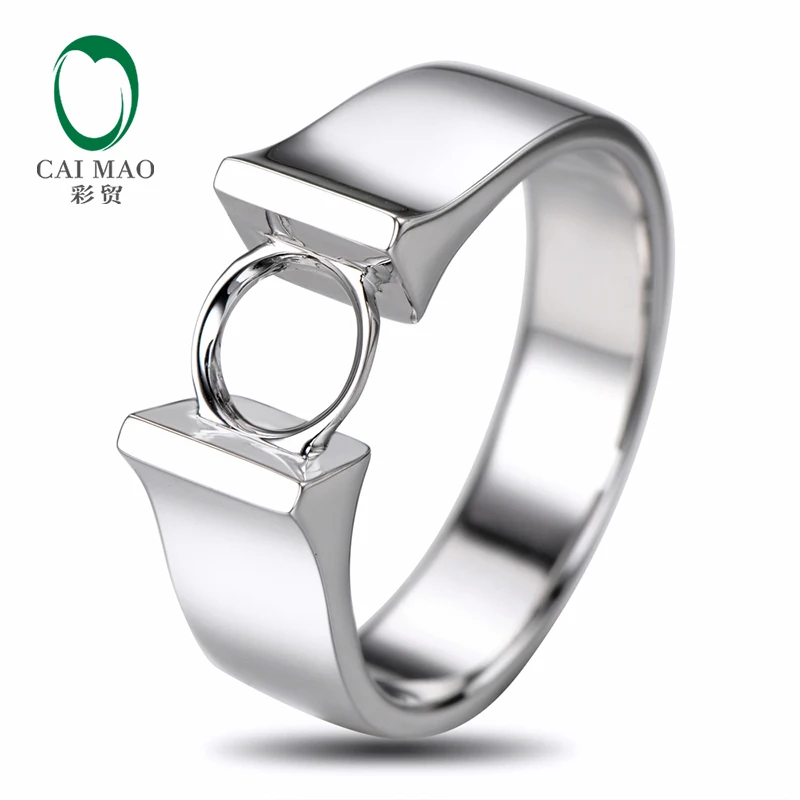 Caimao 6 мм круглая огранка Semi Mount Установочное кольцо 18K Белое Золото Помолвочные