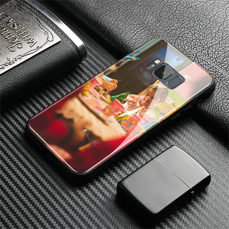 Customized print photo Custom made DIY Glass Phone Case For Samsung Galaxy S8 S9 S10e S21 S22 S20 S20FE ultra Plus Note 20 9 10