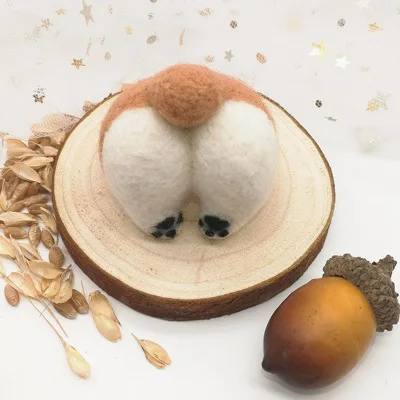 brooch Индивидуальный заказ корги хип кольцо для ключей шерсть фетр DIY Материал Сумка американский короткошерстный ручной работы кошка кукла - Цвет: brooch
